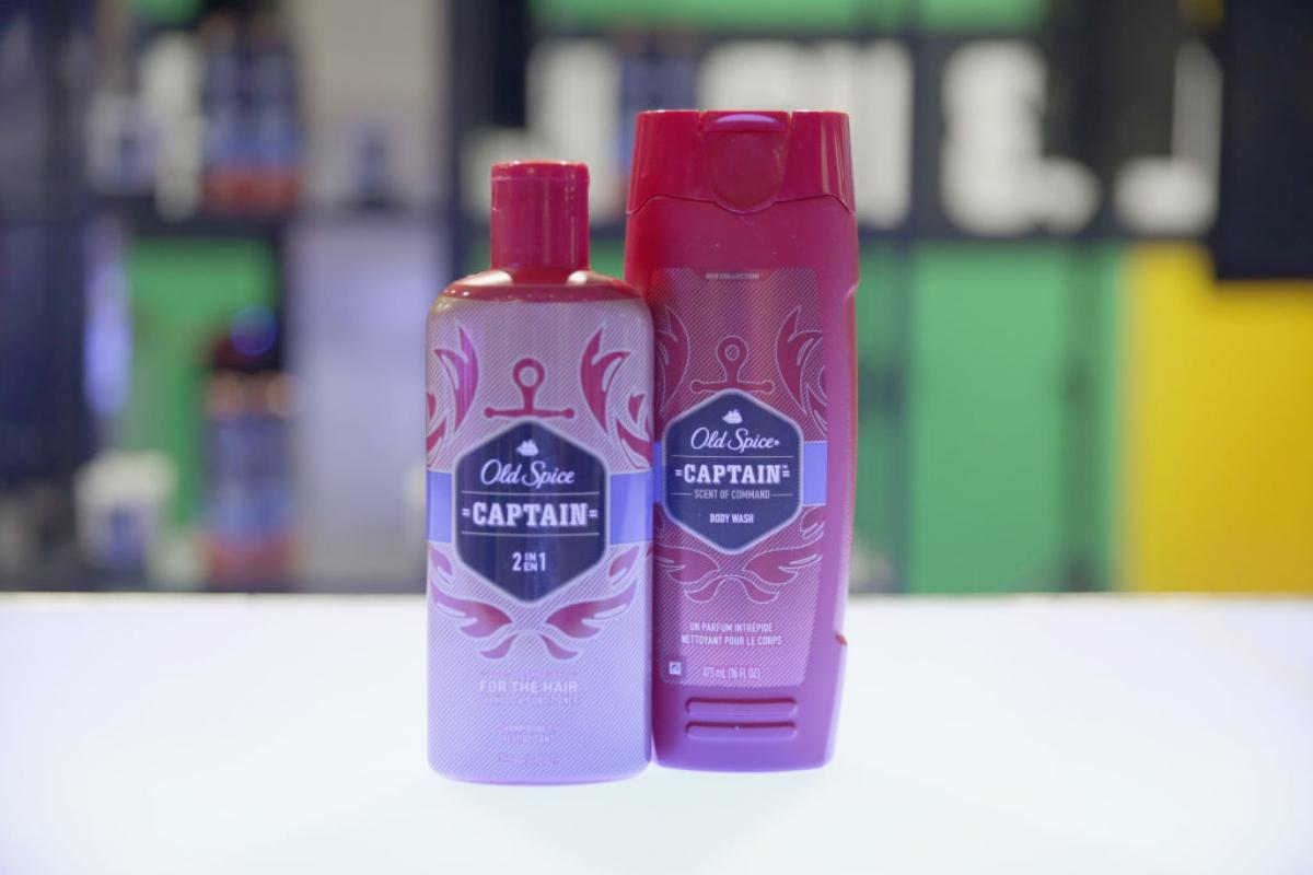 Old Spice Captain in red bottles