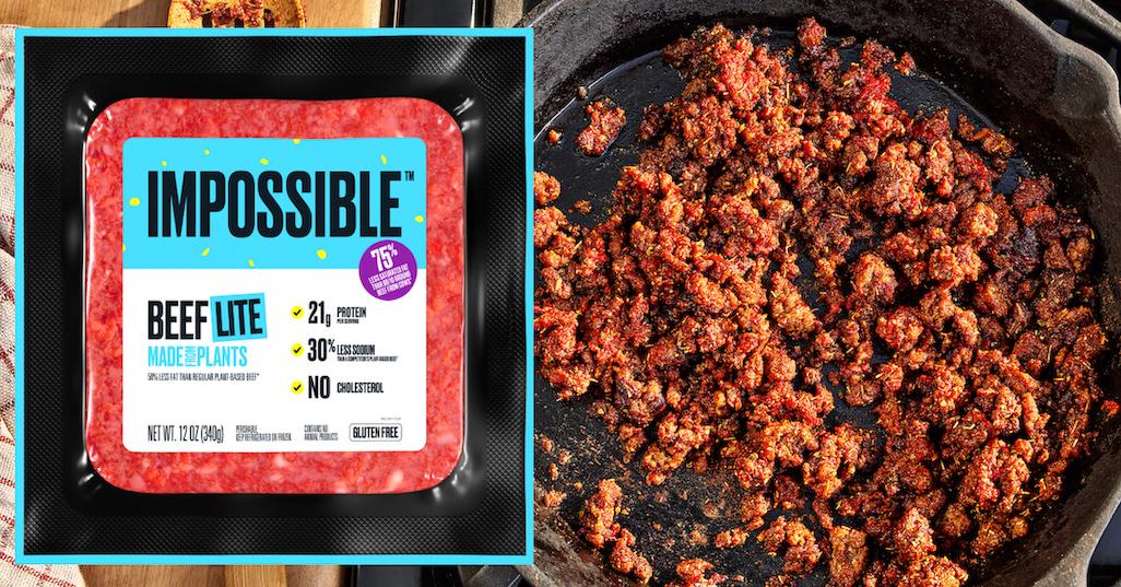 Impossible Foods Vegan Ground Meat, Impossible Beef Lite