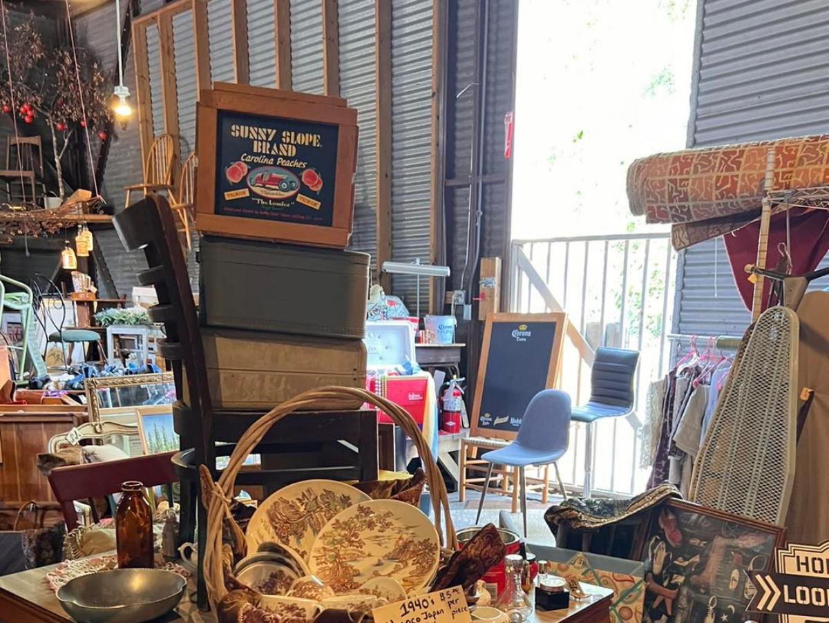 collection of thrift items in store