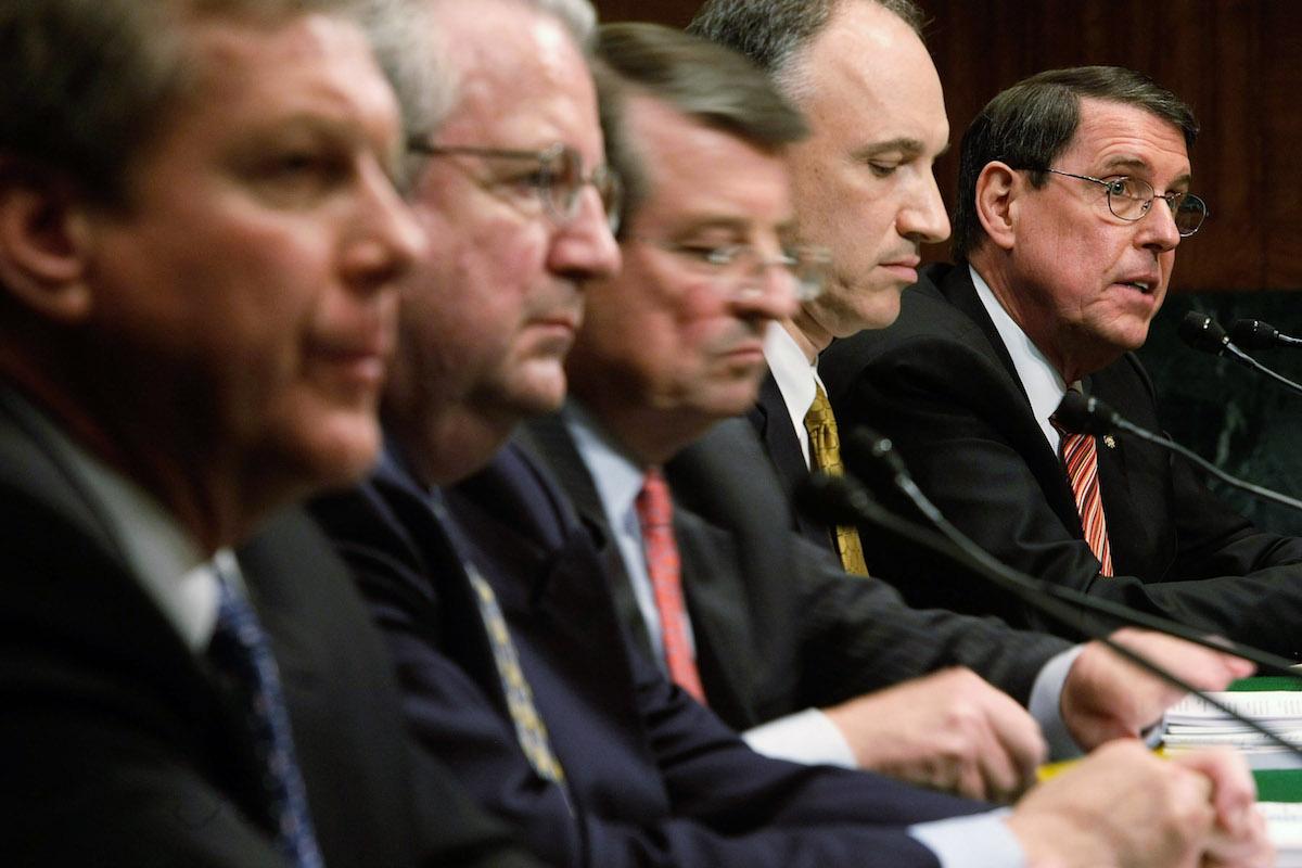 Oil executives testifying